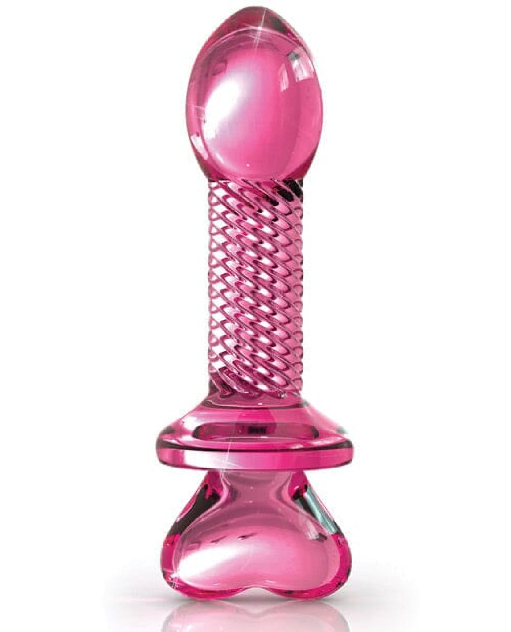 Doll Authority Anal Products Icicles No. 82 Hand Blown Glass Butt Plug - Ribbed-pink