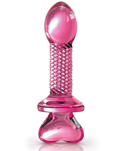 Doll Authority Anal Products Icicles No. 82 Hand Blown Glass Butt Plug - Ribbed-pink