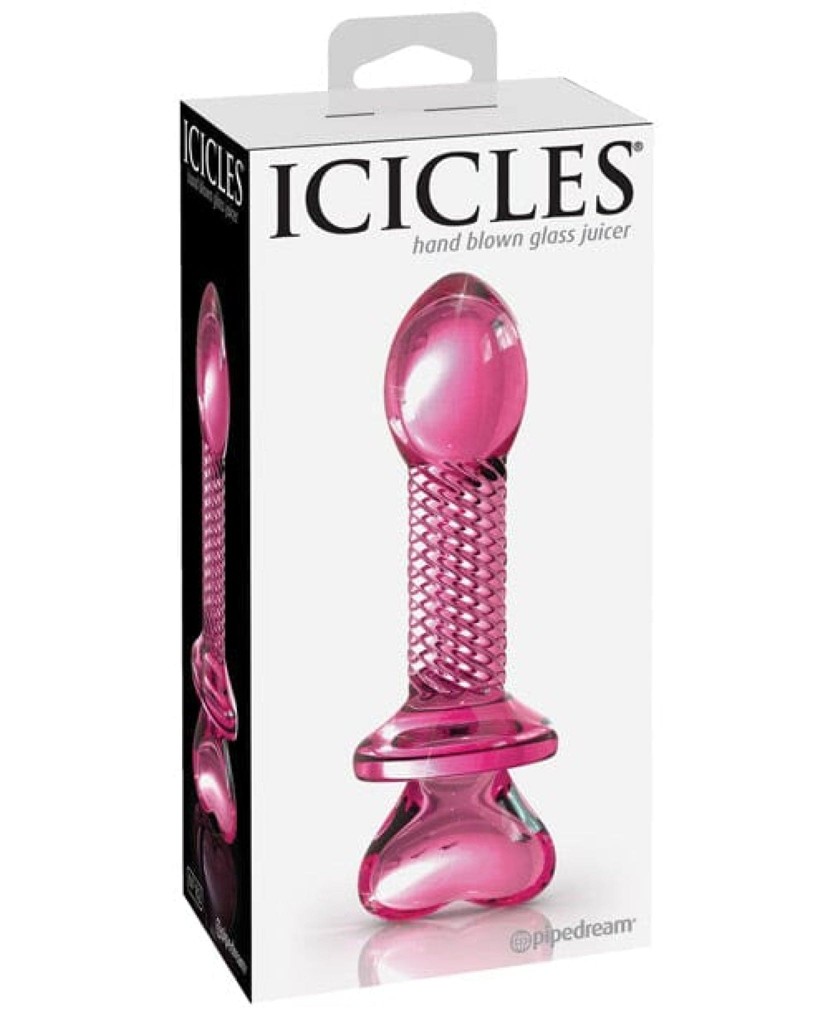 Doll Authority Anal Products Icicles No. 82 Hand Blown Glass Butt Plug - Ribbed-pink