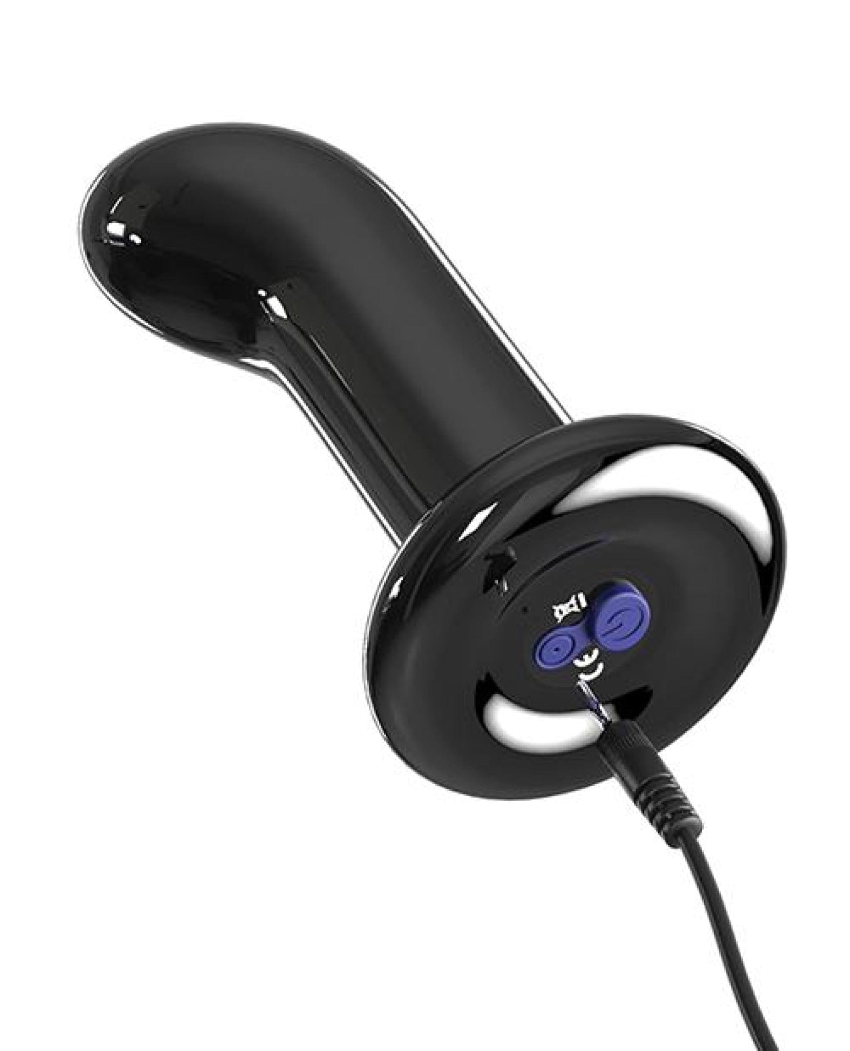 Doll Authority Anal Products Icicles No. 84 Hand Blown Glass Vibrating Butt Plug W-remote - Black