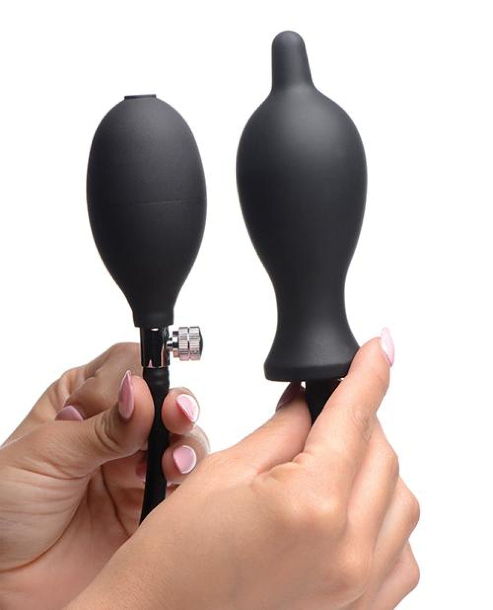 Doll Authority Anal Products Master Series Dark Inflator Inflatable Silicone Anal Plug - Black
