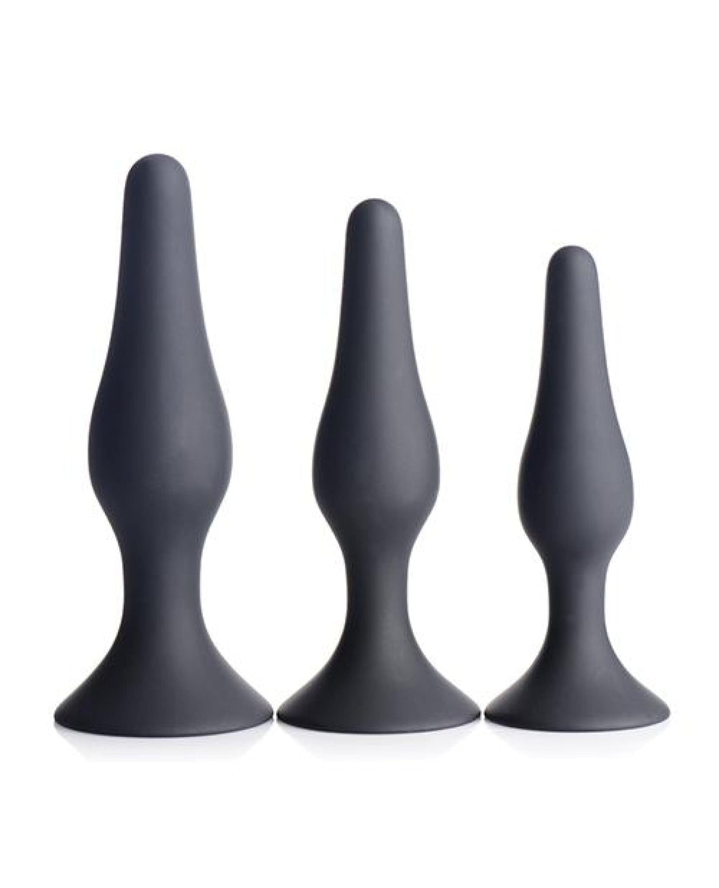 Doll Authority Anal Products Master Series Triple Tapered Silicone Anal Trainer - Black Set Of 3