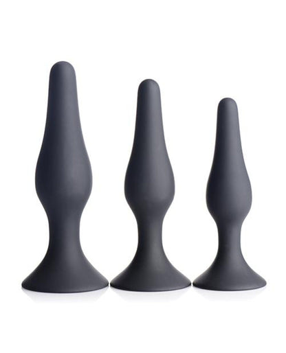 Doll Authority Anal Products Master Series Triple Tapered Silicone Anal Trainer - Black Set Of 3