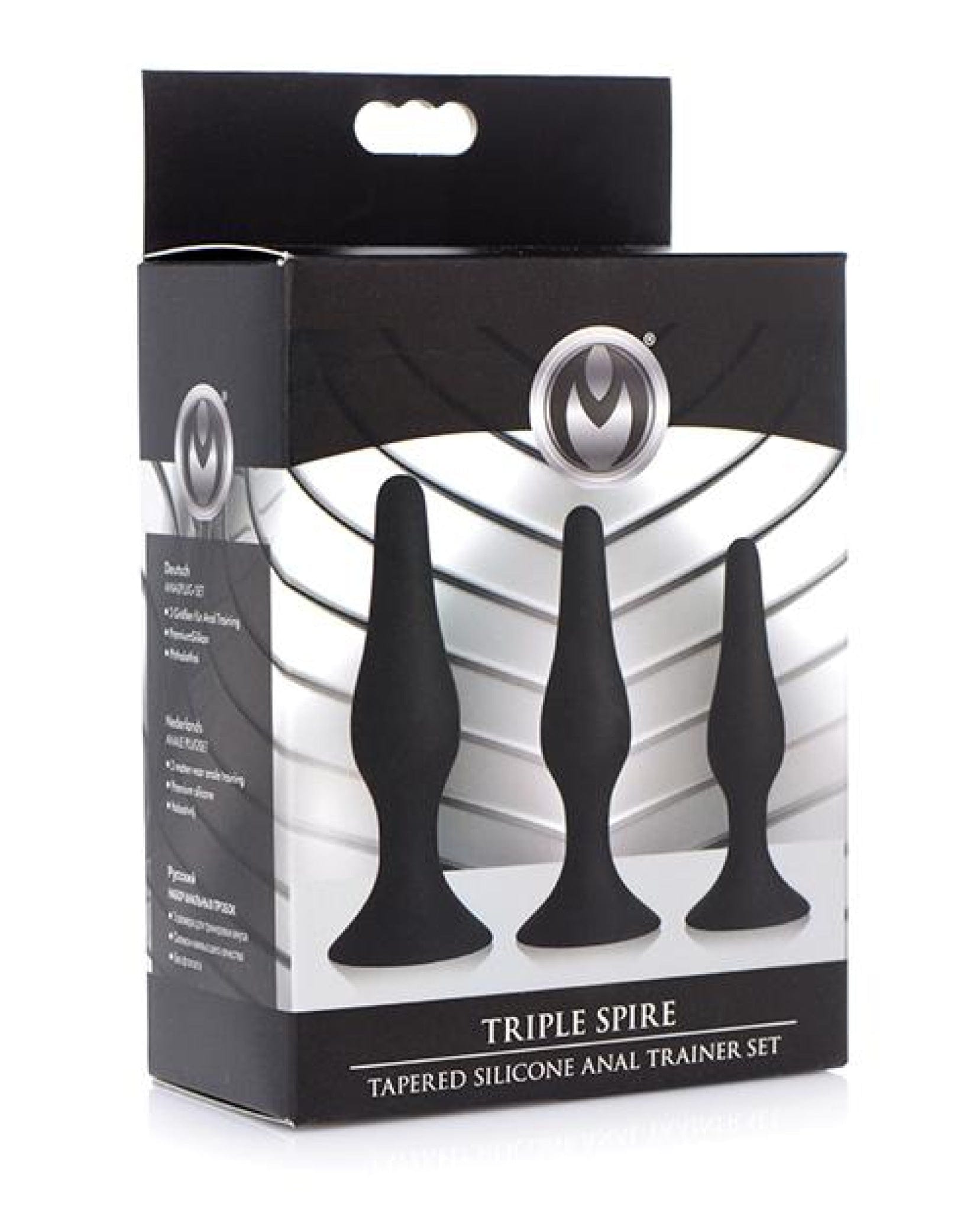 Doll Authority Anal Products Master Series Triple Tapered Silicone Anal Trainer - Black Set Of 3