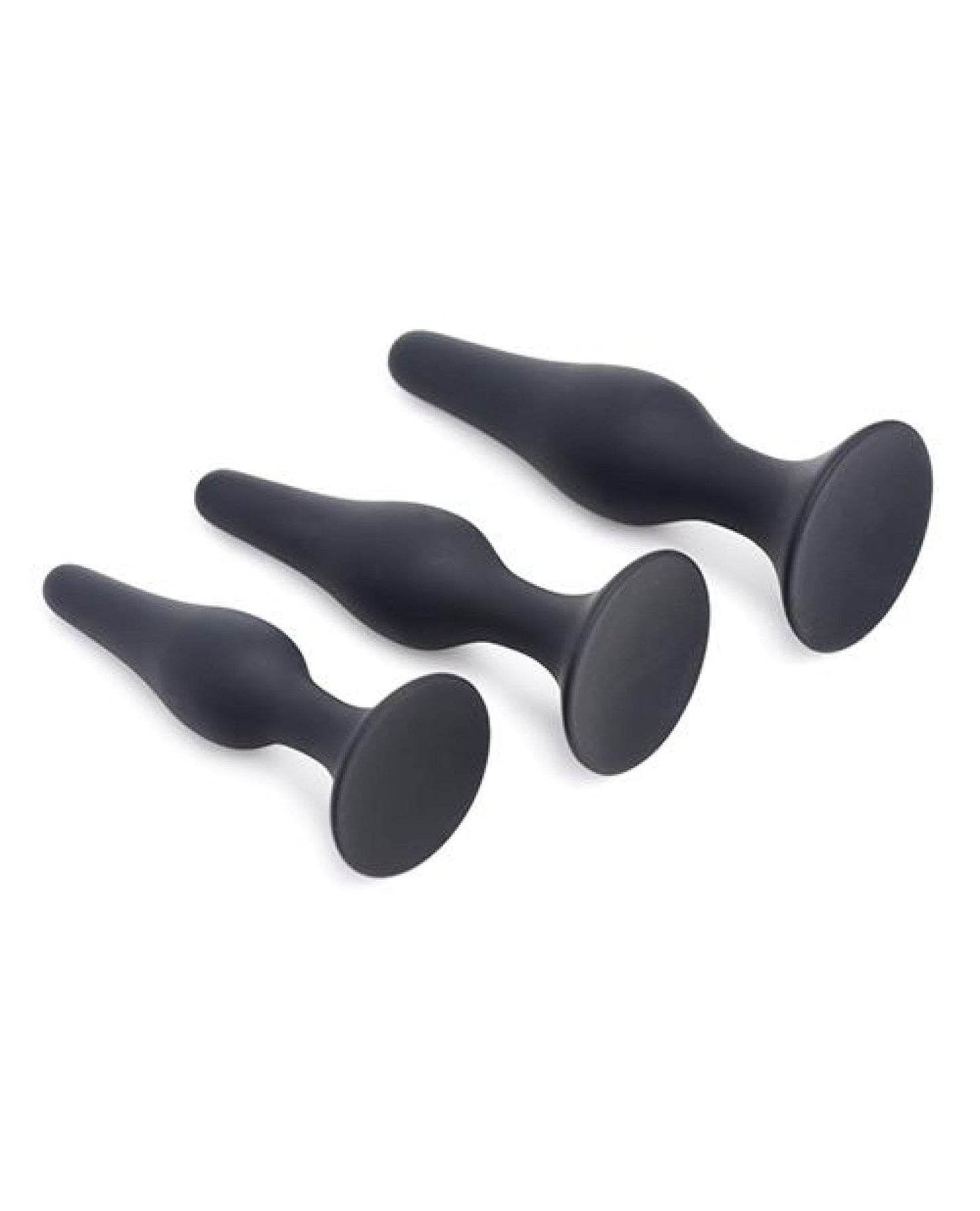 Doll Authority Anal Products Master Series Triple Tapered Silicone Anal Trainer - Black Set Of 3