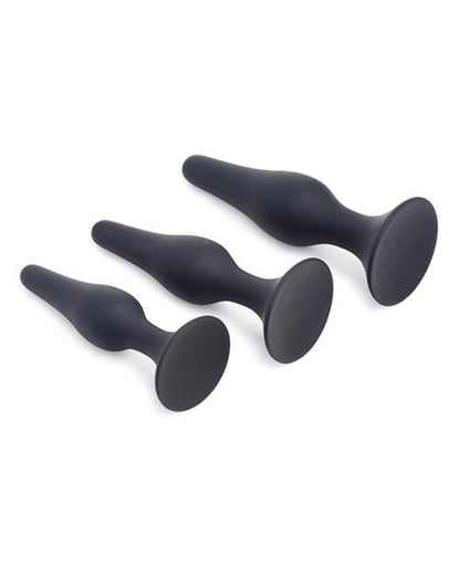 Doll Authority Anal Products Master Series Triple Tapered Silicone Anal Trainer - Black Set Of 3
