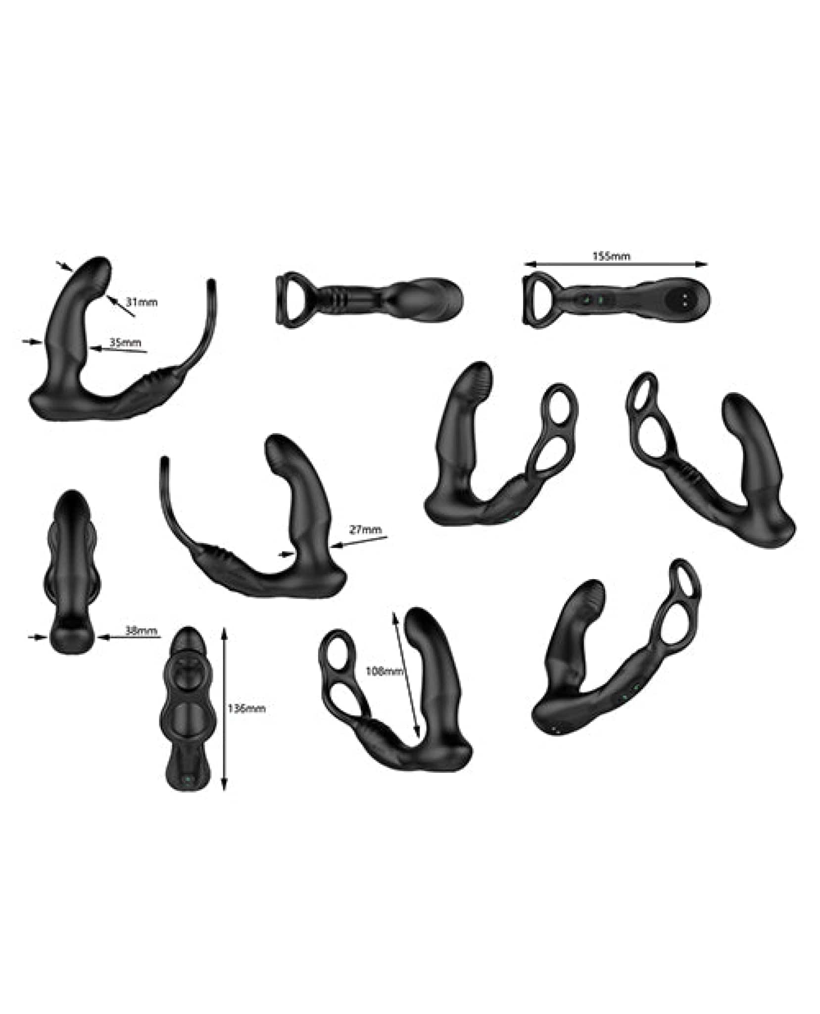 Doll Authority Anal Products Nexus Simul8 Wave Dual Cock Ring Prostate Massage - Black