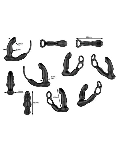 Doll Authority Anal Products Nexus Simul8 Wave Dual Cock Ring Prostate Massage - Black