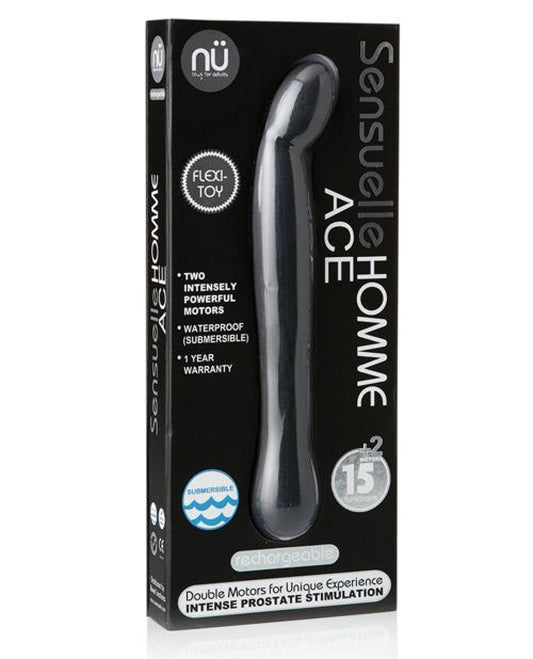 Doll Authority Anal Products Nu Sensuelle Homme Ace Rechargeable Prostate Massager - Black