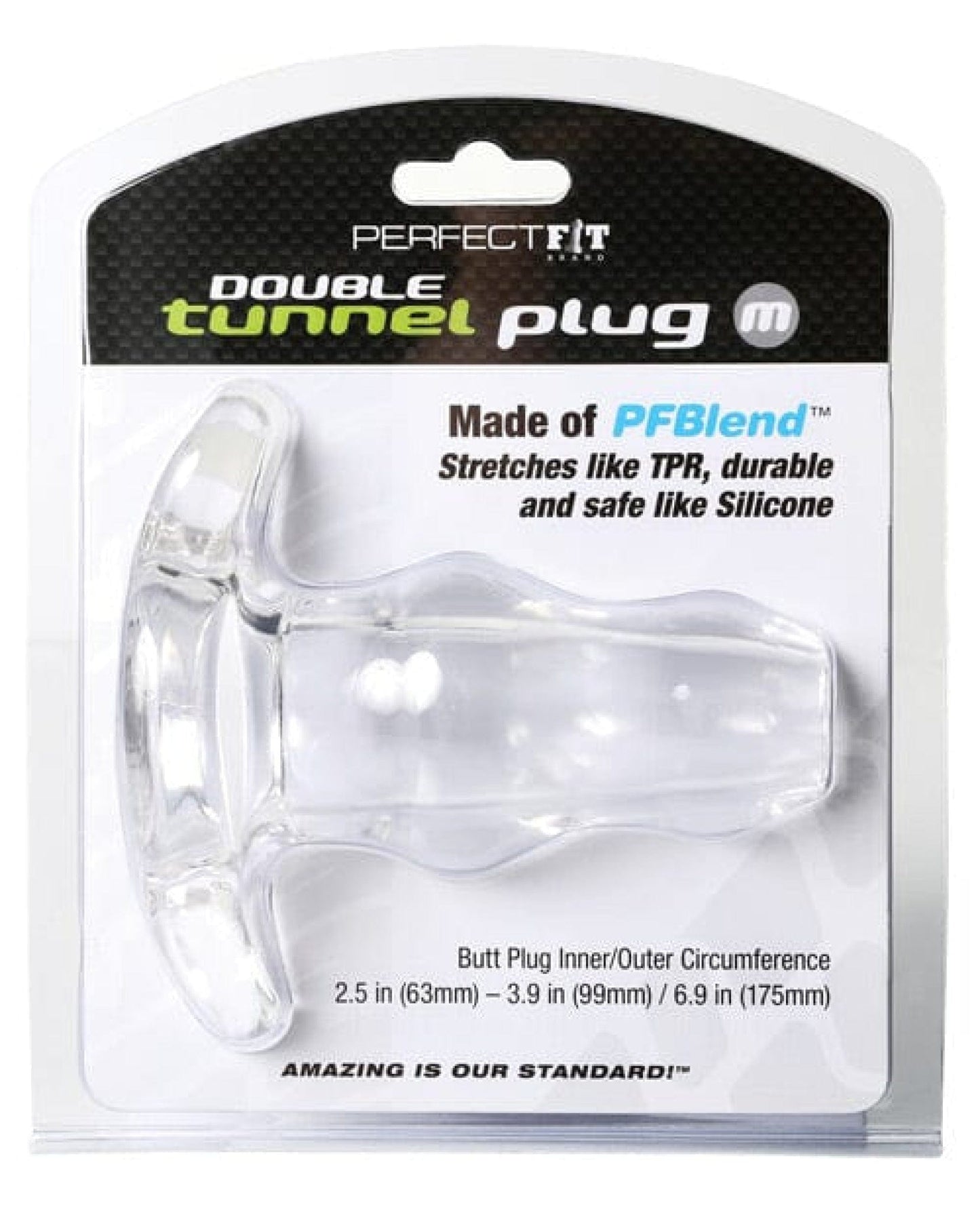 Doll Authority Anal Products Perfect Fit Double Tunnel Plug Medium - Clear
