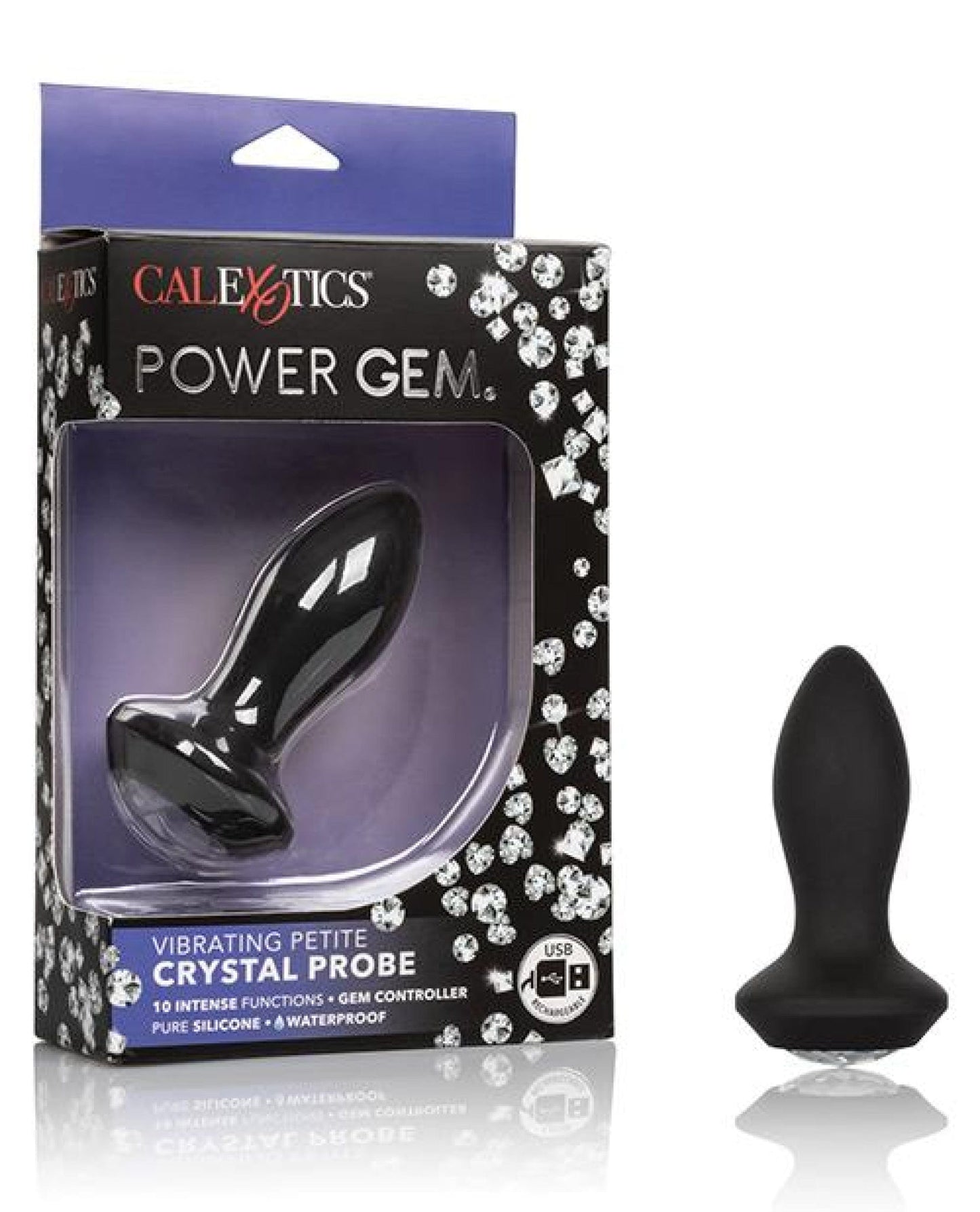 Doll Authority Anal Products Black Power Gem Vibrating Petite Crystal Probe