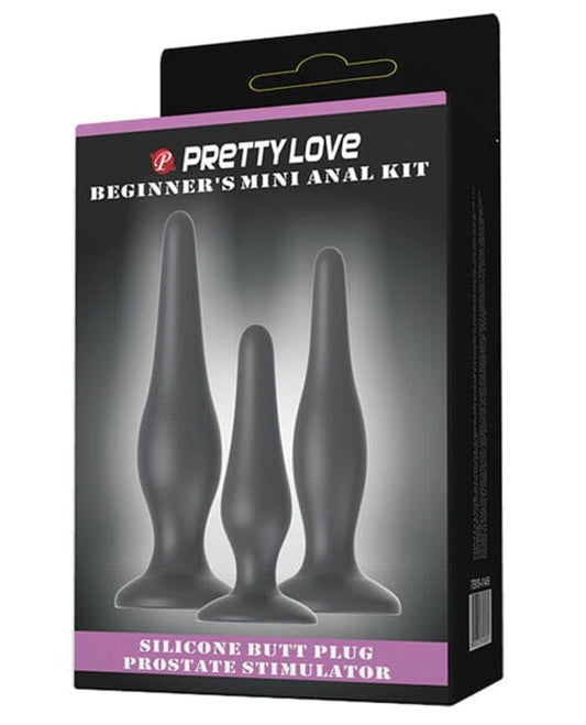 Doll Authority Anal Products Pretty Love Beginner's Mini Anal Kit - Black Set Of 3