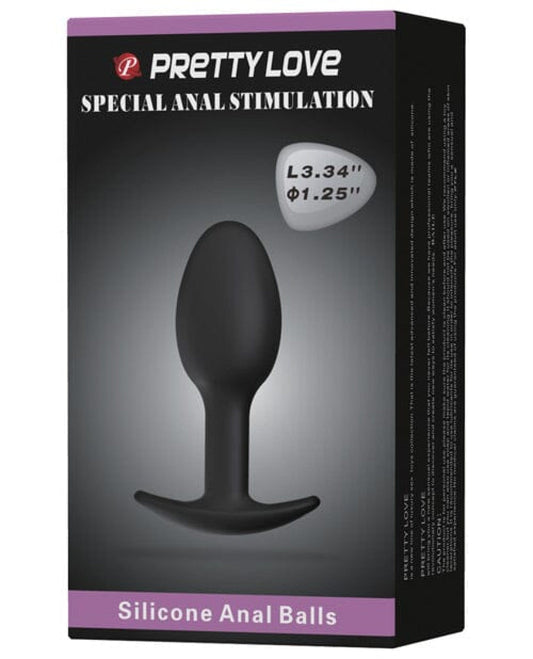 Doll Authority Anal Products 3.34" Pretty Love Silicone Anal Plug W/ball - Black