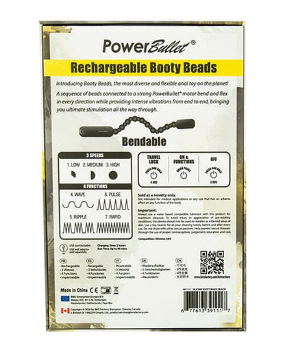 Doll Authority Anal Products Rechargeable Booty Beads - Black