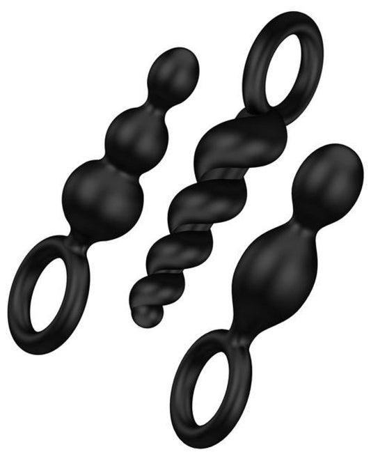Doll Authority Anal Products Black Satisfyer Plug Set Of 3 - Black