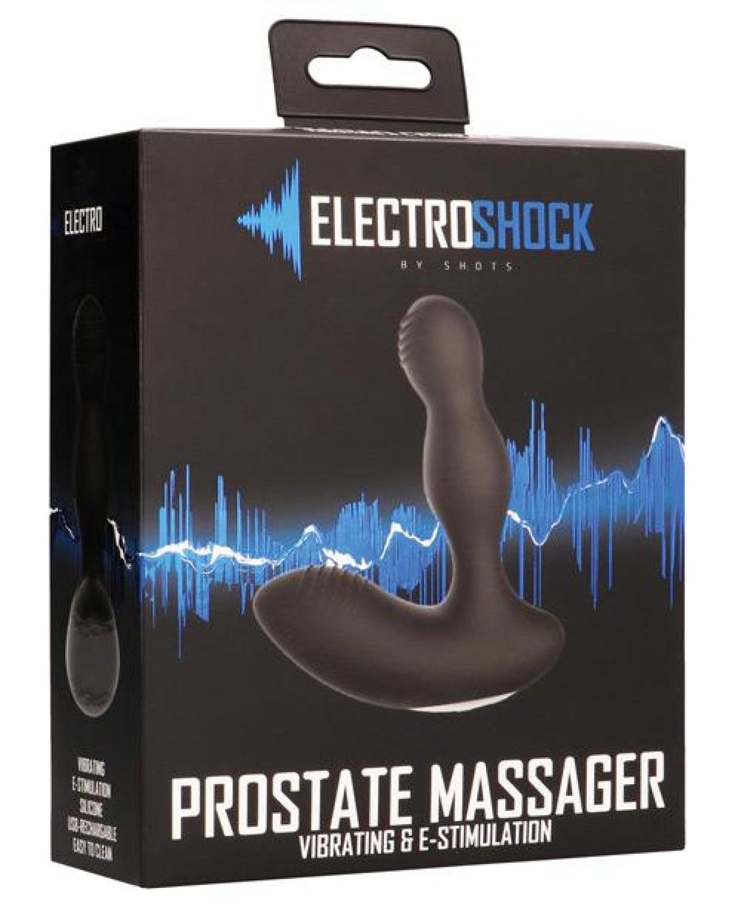 Doll Authority Anal Products Shots Electroshock E-stimulation Vibrating Prostate Massager - Black