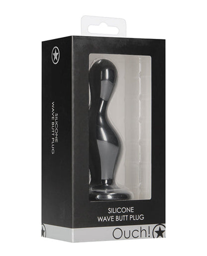Doll Authority Anal Products Shots Ouch Wave Butt Plug - Black