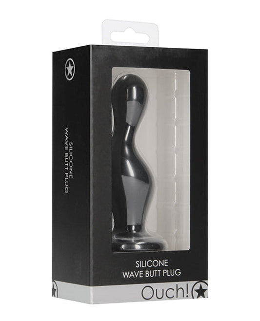 Doll Authority Anal Products Shots Ouch Wave Butt Plug - Black