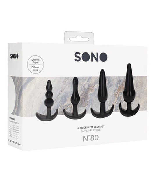 Doll Authority Anal Products Shots Sono No. 8 Butt Plug - Black Set Of 4