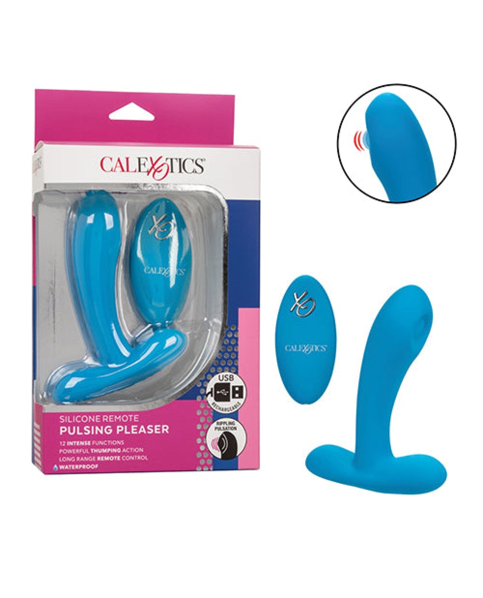 Doll Authority Anal Products Silicone Pulsing Pleaser W-remote - Blue