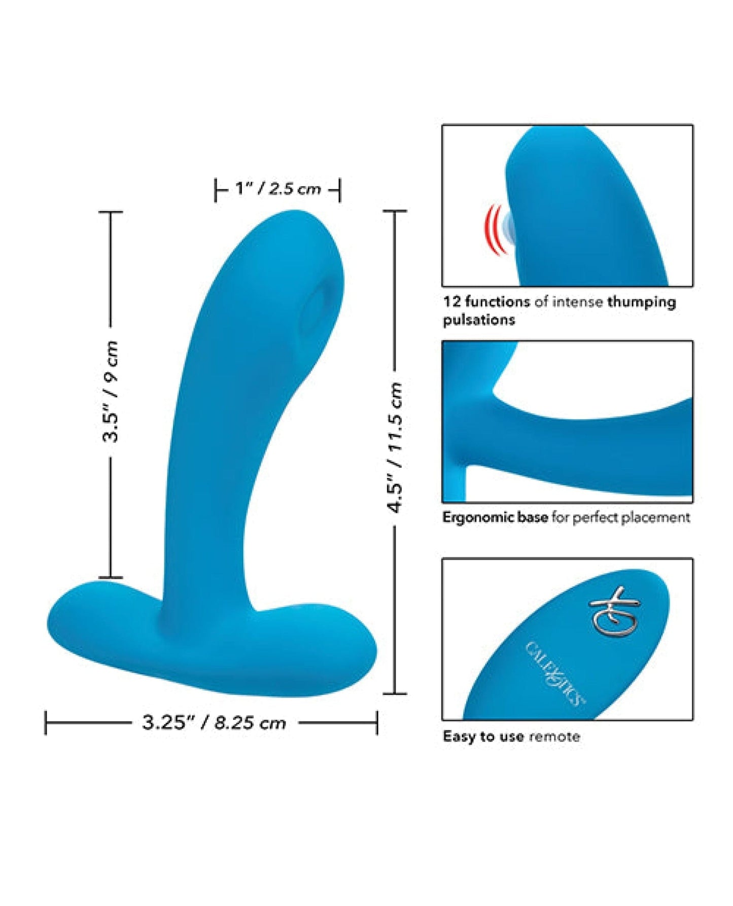 Doll Authority Anal Products Silicone Pulsing Pleaser W-remote - Blue