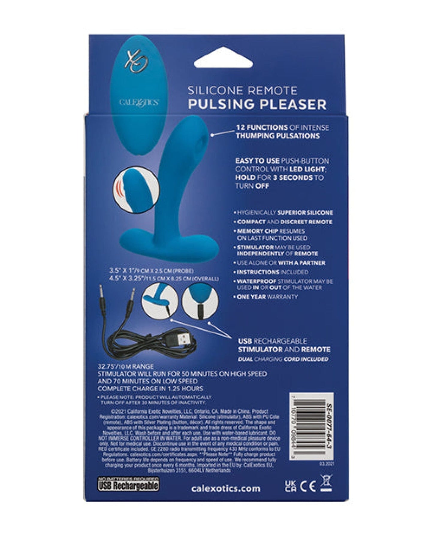 Doll Authority Anal Products Silicone Pulsing Pleaser W-remote - Blue