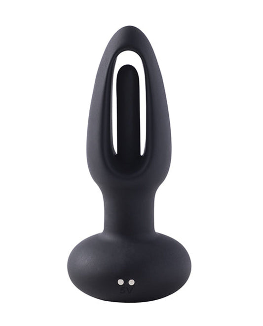 Doll Authority Anal Products Snuggy Flapping Anal Plug Vibrator- Black