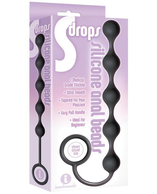 Doll Authority Anal Products The 9's S Drops Silicone Anal Beads - Black