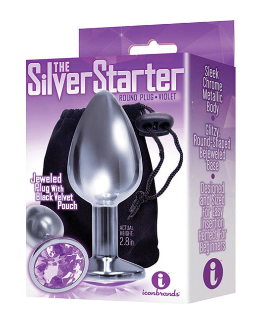 Doll Authority Anal Products Violet The 9's The Silver Starter Bejeweled Round Stainless Steel Plug