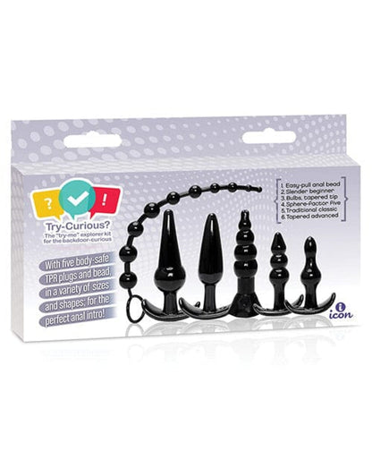 Doll Authority Anal Products Black Try-curious Anal Plug Kit