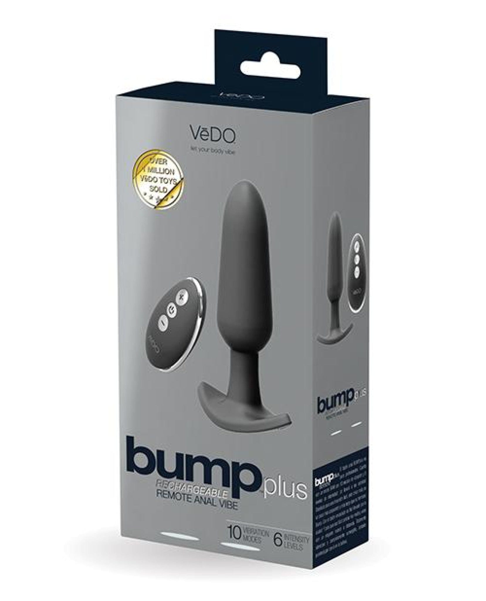 Doll Authority Anal Products Vedo Bump Plus Rechargeable Remote Control Anal Vibe - Just Black