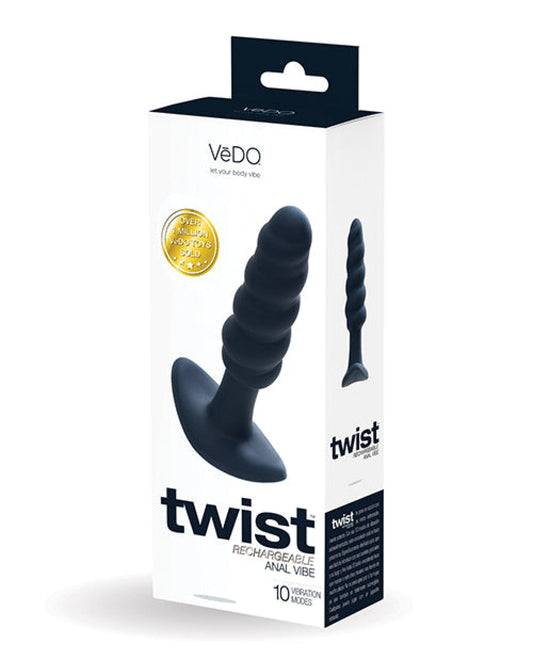 Doll Authority Anal Products Black Vedo Twist Rechargeable Anal Plug