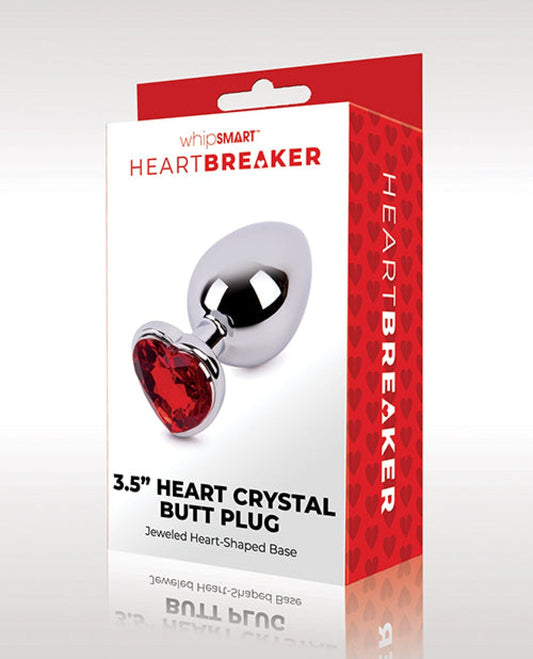 Doll Authority Anal Products 3.5" Whipsmart Heartbreaker Heart Crystal Butt Plug - Red