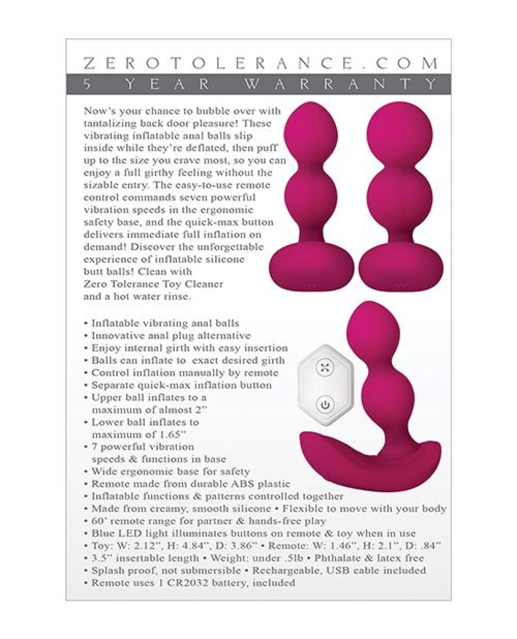 Doll Authority Anal Products Zero Tolerance Anal Bubble Butt - Burgundy