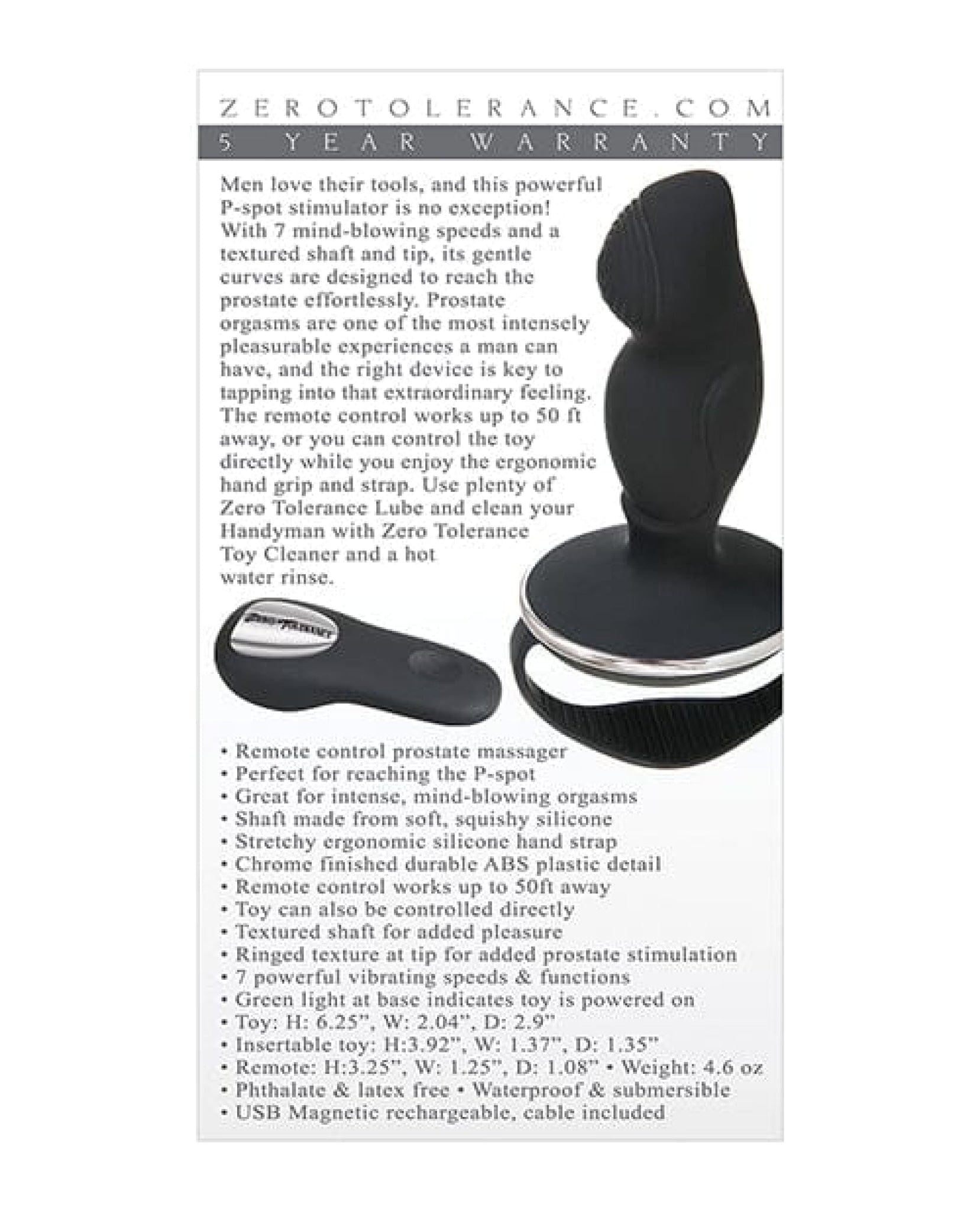 Doll Authority Anal Products Zero Tolerance Handyman - Black