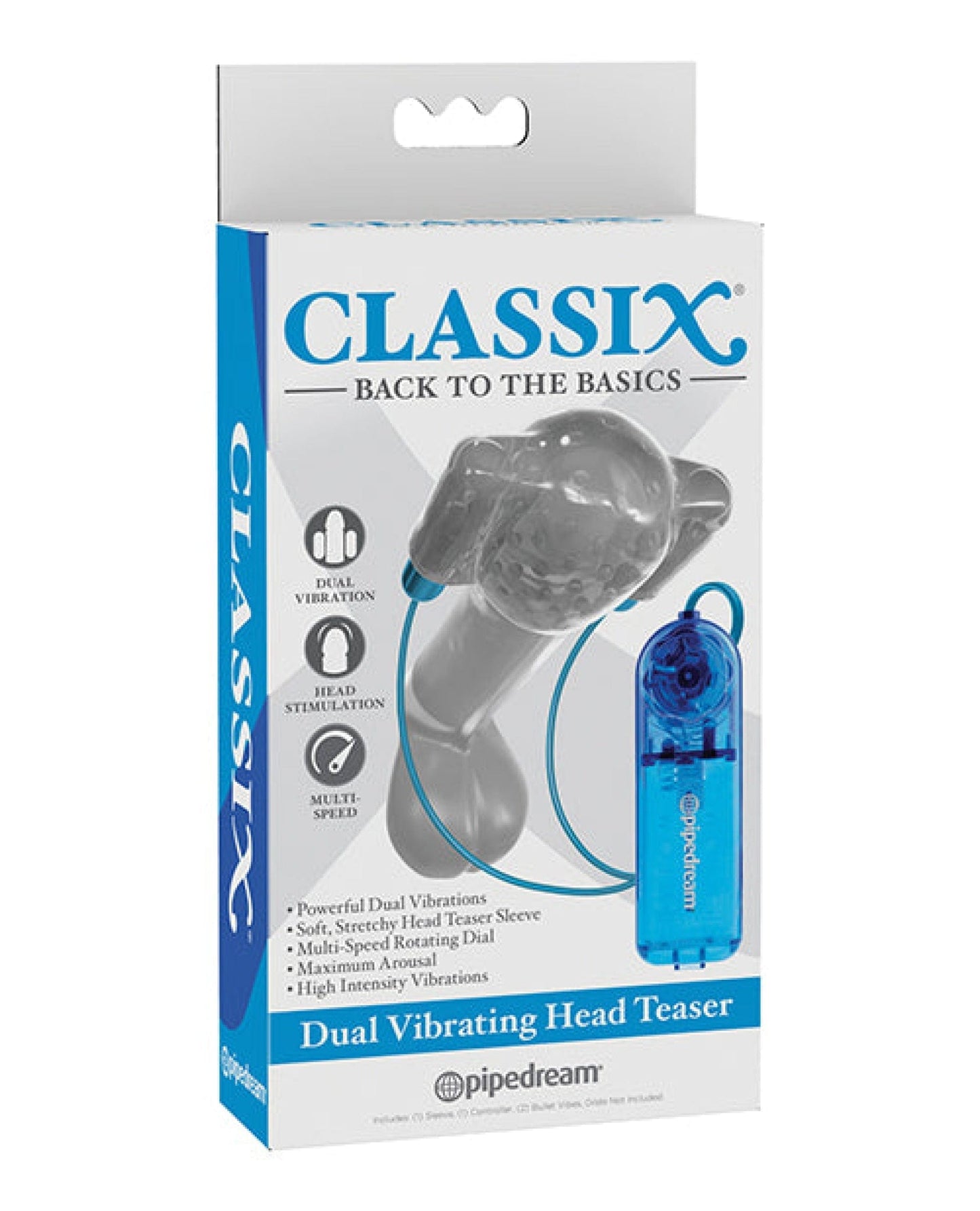 Doll Authority Dolls & Masturbators Blue/clear Classix Dual Vibrating Head Teaser