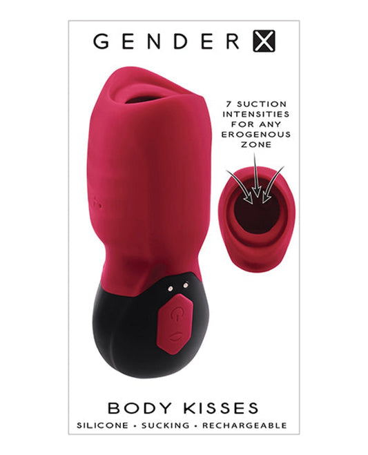 Doll Authority Dolls & Masturbators Gender X Body Kisses Vibrating Suction Massager - Red-black