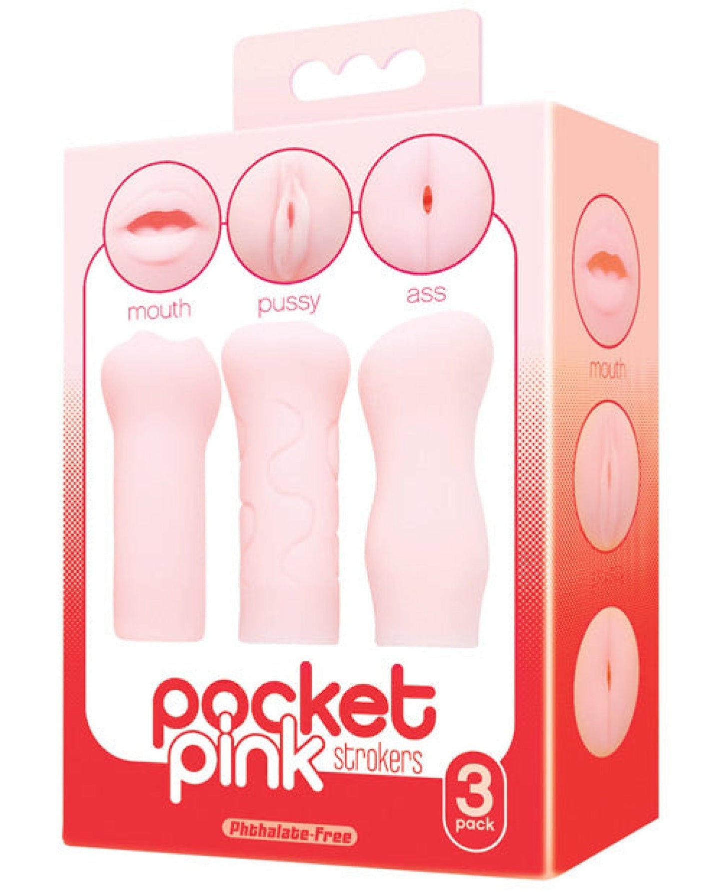 Doll Authority Dolls & Masturbators Icon Brands Pocket Pink Strokers - 3- Pack