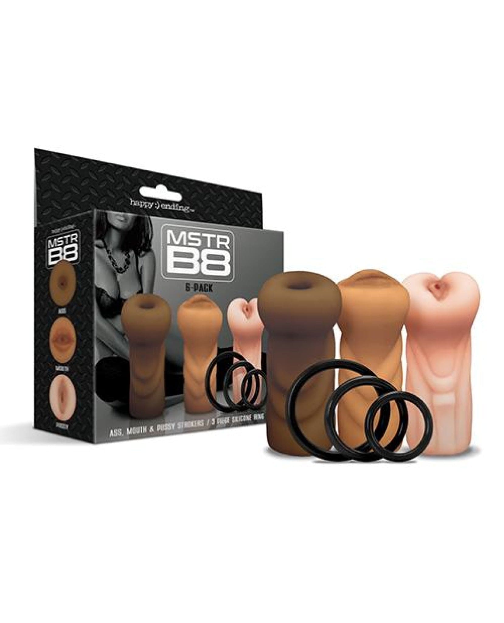 Doll Authority Dolls & Masturbators Mstr B8 Stroker Set W-c-rings - Assorted Pack Of 3