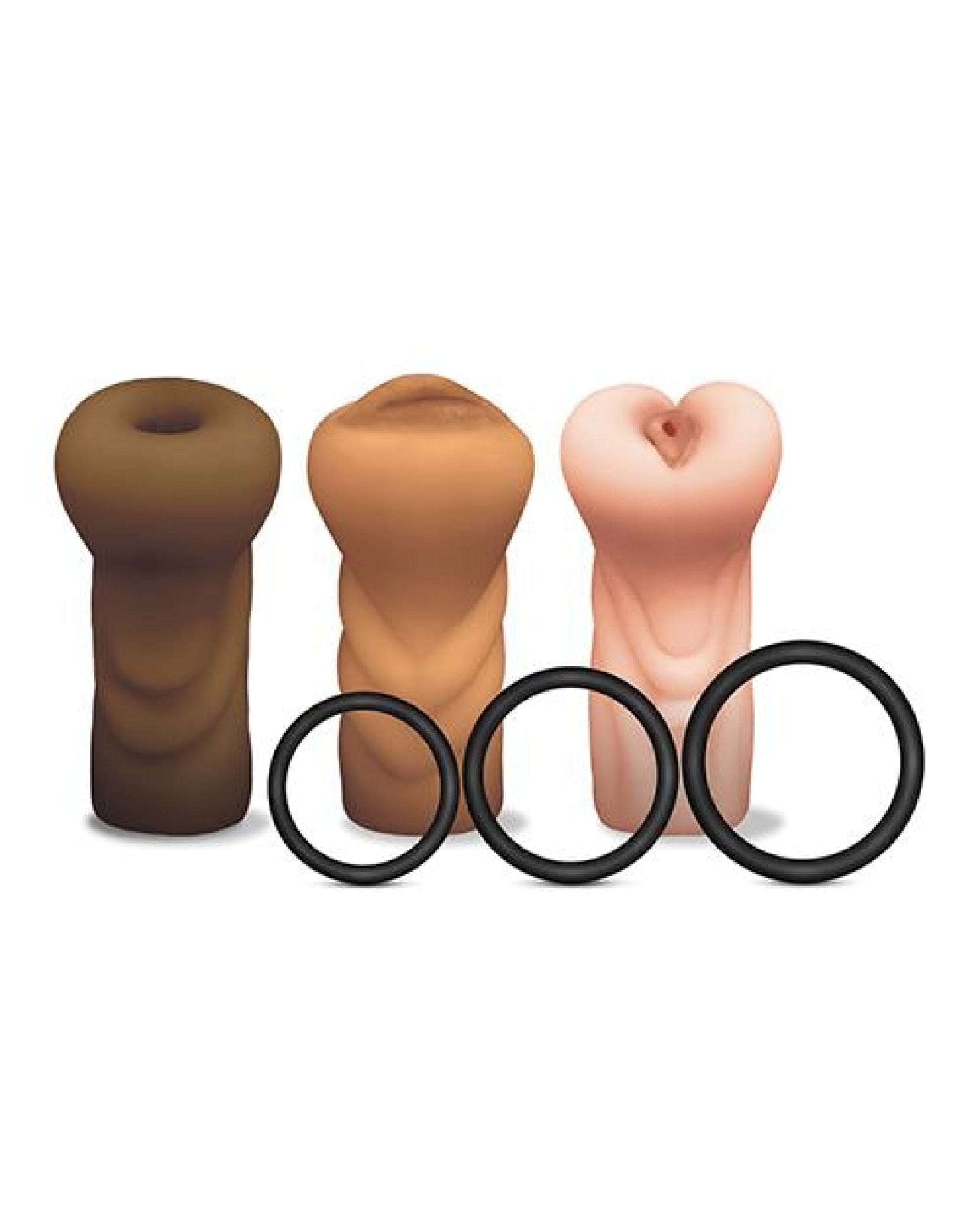 Doll Authority Dolls & Masturbators Mstr B8 Stroker Set W-c-rings - Assorted Pack Of 3