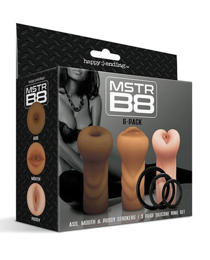 Doll Authority Dolls & Masturbators Mstr B8 Stroker Set W-c-rings - Assorted Pack Of 3