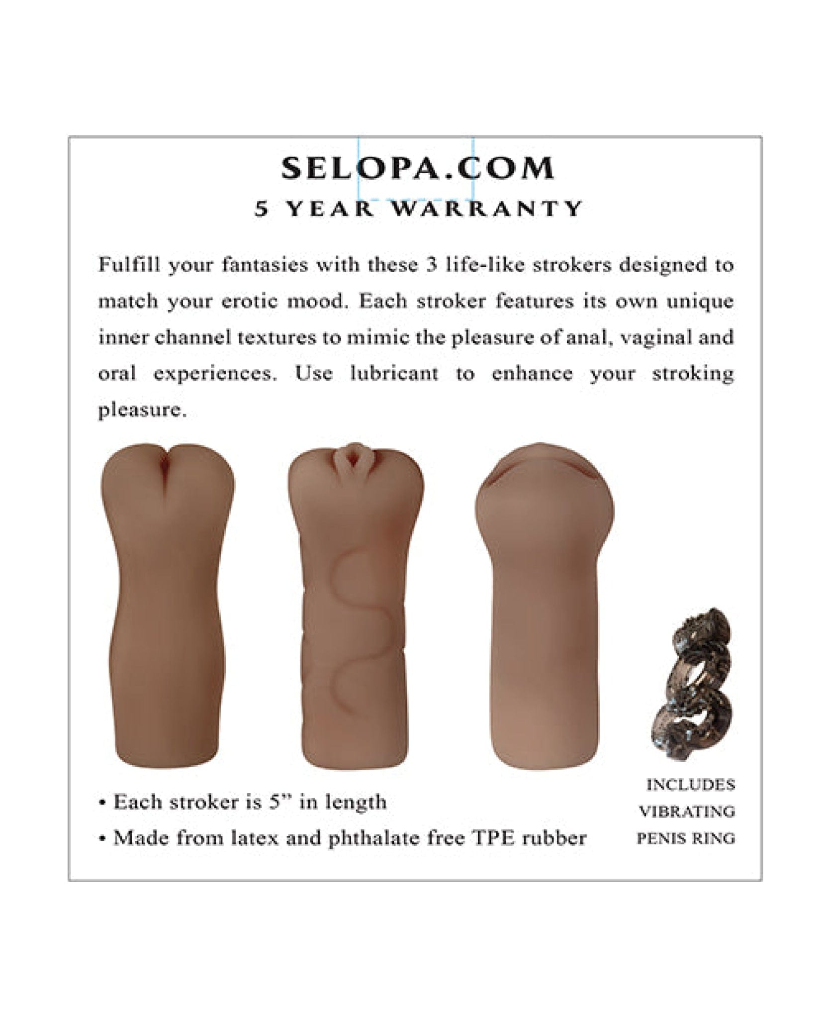 Doll Authority Dolls & Masturbators Selopa Party Pack Strokers - Dark