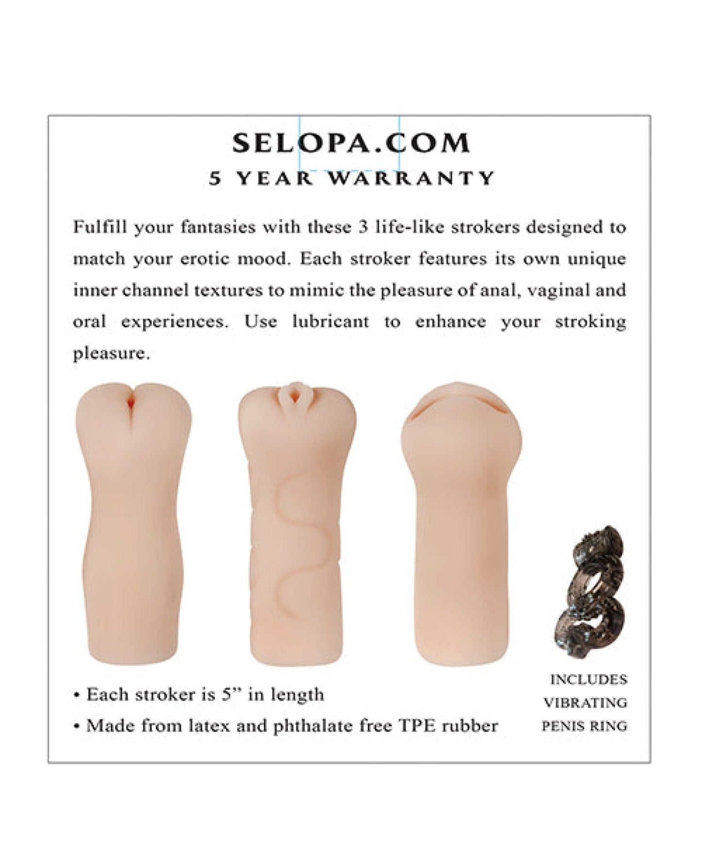 Doll Authority Dolls & Masturbators Selopa Party Pack Strokers - Light