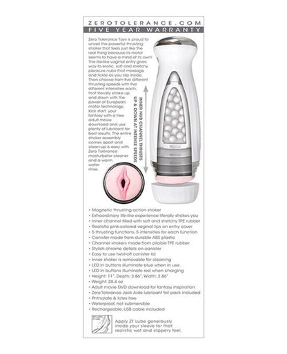 Doll Authority Dolls & Masturbators Zero Tolerance The Thrusting Stroker Rechargeable - White