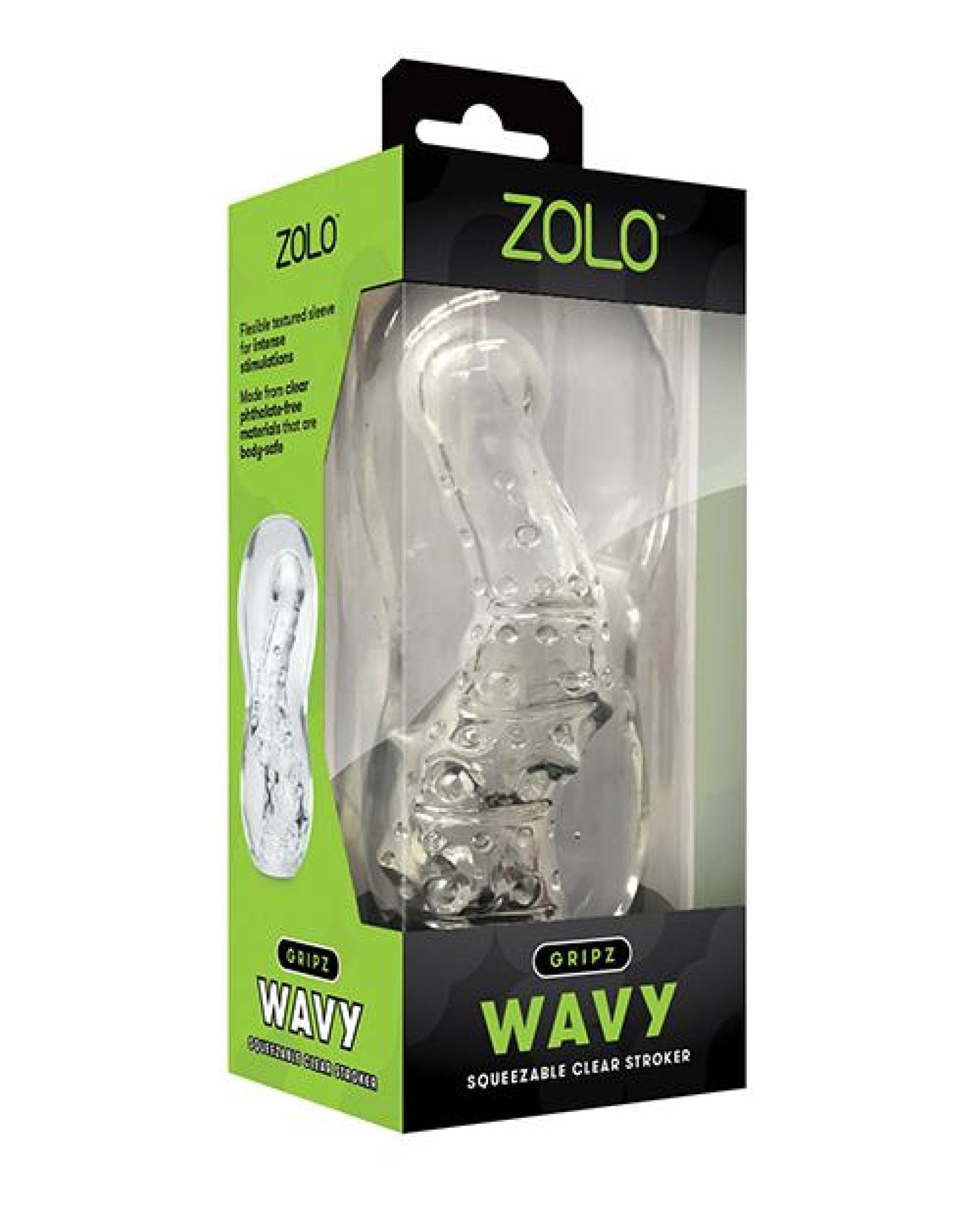 Doll Authority Dolls & Masturbators Zolo Gripz Wavy Stroker - Clear