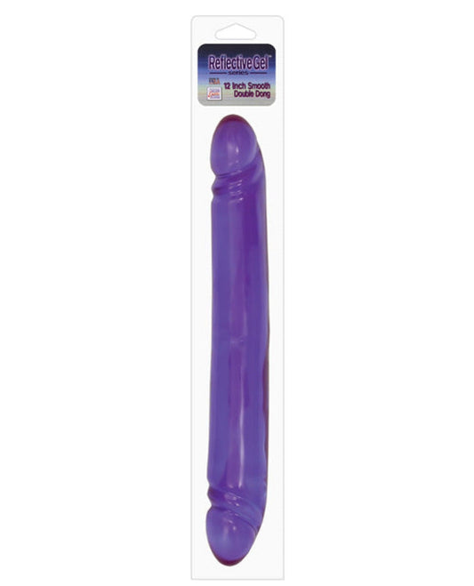 Doll Authority Dongs & Dildos 12" Reflective Gel Smooth Double Dong - Lavender