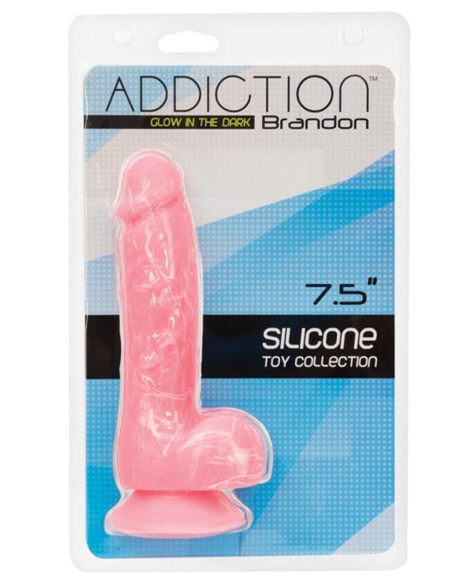 Doll Authority Dongs & Dildos Addiction Brandon 7.5" Glow In The Dark Dildo - Pink