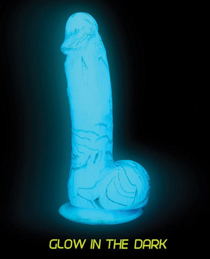 Doll Authority Dongs & Dildos Addiction Luke 7.5" Glow In The Dark Dildo - Blue