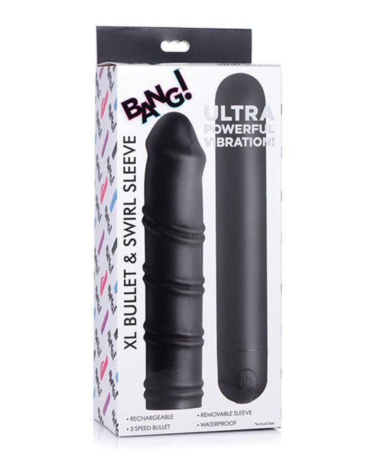 Doll Authority Dongs & Dildos Bang! Xl Bullet & Swirl Silicone Sleeve - Black