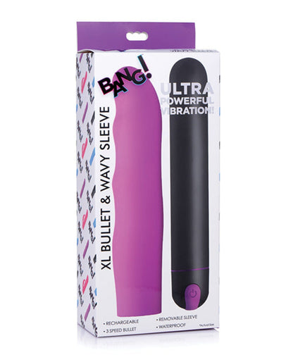 Doll Authority Dongs & Dildos Bang! Xl Bullet & Wavy Silicone Sleeve - Purple